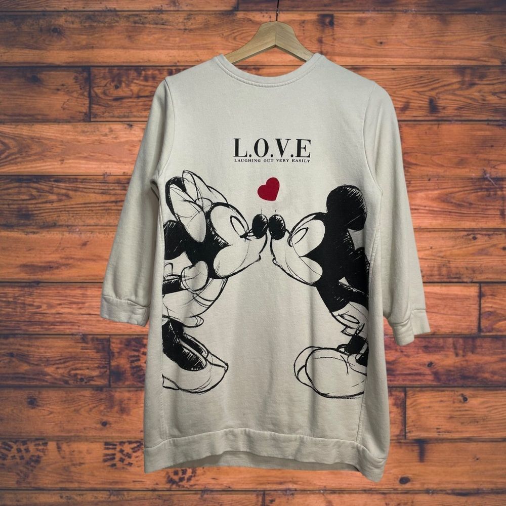 5‎ for $25🔥Zara Disney Mickey Minnie Mouse Sweatshirt Kids 10 Cream